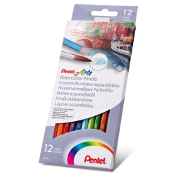 Kredki PENTEL ołówkowe 12 kolorów akwarelowe-303995