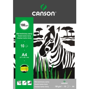 Blok techniczny CANSON A4 10 kartek 160g. - czarny
