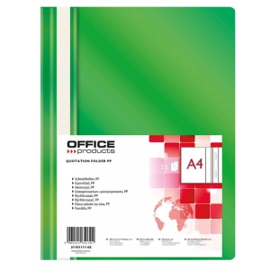 Skoroszyt OFFICE PRODUCTS A4 miękki op.25 - zielony