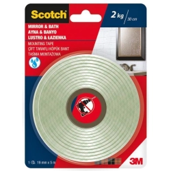 Taśma montażowa SCOTCH, łazienka, 19mm x 5m, biała-626717