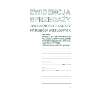 Druk MiP 305-1 Ewidencja sprz.zwol.z akcyz.wyr.węgla-141929