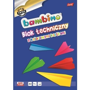 Blok techniczny BAMBINO A3 10 kartek - kolorowy + złota / srebrna