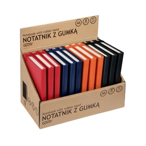 Notatnik GRAND z gumką A6 granatowy kratka 150-1400-454553