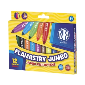Flamastry ASTRA 12 kolorów - jumbo