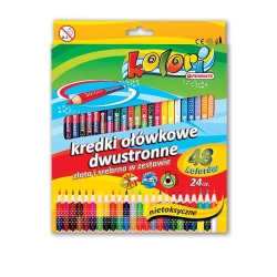 Kredki PENMATE ołówkowe trójkątne dwust.24=48k.  temperówk TT7537-542732