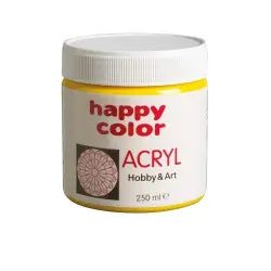 Farba akrylowa HAPPY COLOR 250ml słoik - żółta 1-543119