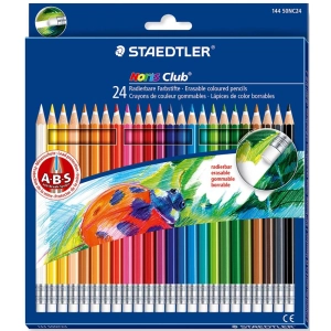 Kredki STAEDTLER usuwalne 24kol. z gumką 144 50 NC24-542748