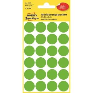 Etykiety AVERY ZWECKFORM kółka 18mm 96szt.op. zielone 3597 -581833