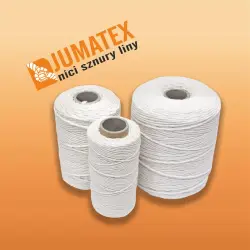 Sznurek nici lniane JUMATEX bielone białe 10dkg-610501