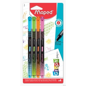 Cienkopis MAPED GRAPH PEPS DECO kolory fancy 4 szt