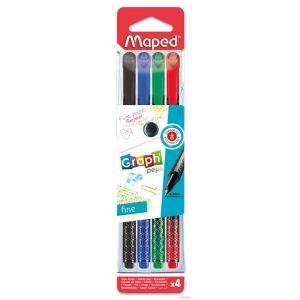 Cienkopis MAPED GRAPH PEPS DECO kolory basic 4 szt etui