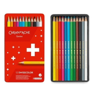 Kredki CARAN D'ACHE Swisscolor Aquarelle 12szt. mix kolorów-156236