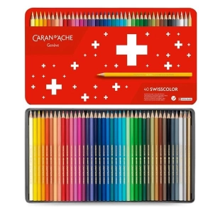 Kredki CARAN D'ACHE Swisscolor Aquarelle 40szt. mix kolorów-156245