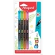 Cienkopis MAPED GRAPH PEPS DECO kolory fancy 4 szt