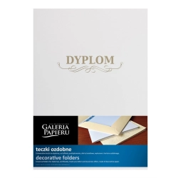 Teczka ozdobna na dyplom GALERIA PAPIERU op.5 - biała z napisem DYPLOM Teczka ozdobna na dyplom GALERIA PAPIERU op.5 - biała z napisem DYPLOM