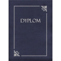 Teczka ozdobna na dyplom GP op.10 srebrna ramka i napis granatowa-641154