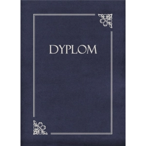 Teczka ozdobna na dyplom GP op.10 srebrna ramka i napis granatowa-641154