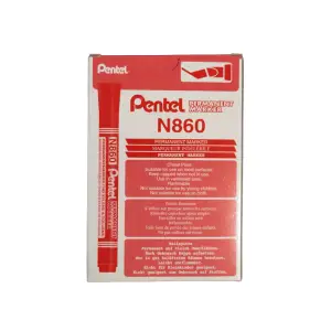 Marker PENTEL N860 (OPAKOWANIE 12) - czerwony-158072