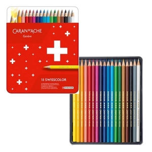 Kredki CARAN D'ACHE Swisscolor metalowe pudełko 18 szt.-159295