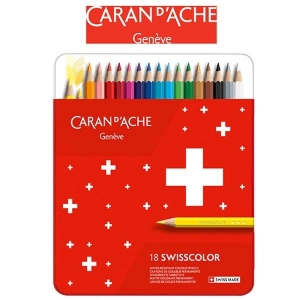 Kredki CARAN D'ACHE Swisscolor metalowe pudełko 18 szt.-159297