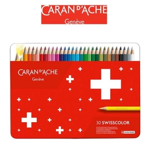 Kredki CARAN D'ACHE Swisscolor metalowe pudełko 30 szt.-159318