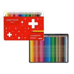 Kredki CARAN D'ACHE Swisscolor metalowe pudełko 30 szt.-159319