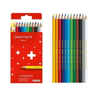 Kredki CARAN D'ACHE Swisscolor kartonowe pudełko 12 szt.-159320
