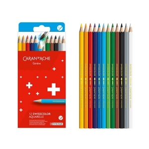 Kredki CARAN D'ACHE akwarelowe Swisscolor kartonowe pudełko 12 szt.-159327