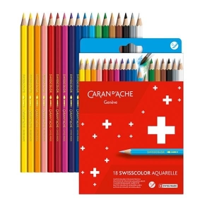 Kredki CARAN D'ACHE akwarelowe Swisscolor kartonowe pudełko 18 szt.-159329
