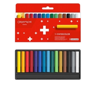 Kredki CARAN D'ACHE woskowe Swisscolor kartonowe pudełko 15 szt.-159335