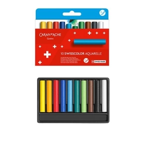 Kredki CARAN D'ACHE akwarelowe woskowe Swisscolor kartonowe pudełko 10 szt.-159338