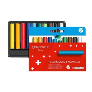 Kredki CARAN D'ACHE akwarelowe woskowe Swisscolor kartonowe pudełko 10 szt.-159340