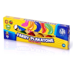 Farby plakatowe ASTRA słoiczek 10ml. 12 kolorów-543091