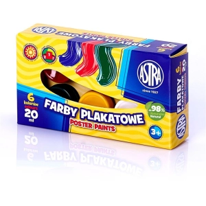 Farby plakatowe ASTRA słoiczek 20ml. 6 kolorów-158068