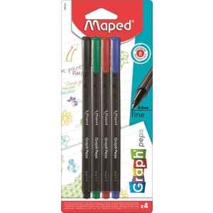 Cienkopis MAPED GRAPH PEPS kolory basic 4 szt 749144