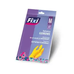 Rękawice gumowe FIXI rozmiar M 1 para żółte