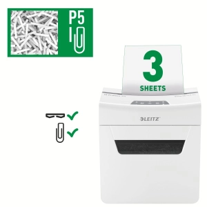 Niszczarka LEITZ IQ Protect 3 P5 3 kartki 10 l kosz 80930000-163247