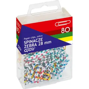 Spinacz GRAND 28mm zebra op.80 pud.plastikowe 110-16340-169354