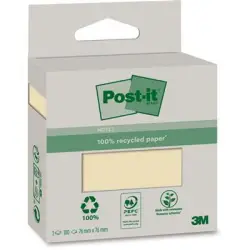 Karteczki POST-IT ekologiczne 76x76mm 2x100 kart. żółte