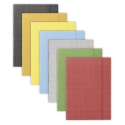 Teczka z gumką A4 OFFICE PRODUCTS karton 400g. 3-skrzydłowa - mix kolorów w kratę