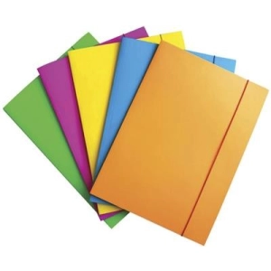 Teczka z gumką A4 OFFICE PRODUCTS Fluo karton 300g. 3-skrzydłowa - mix kolorów