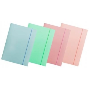 Teczka z gumką A4 OFFICE PRODUCTS Pastelowa karton 300g. 3-skrzydłowa - mix kolorów-179661