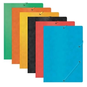 Teczka z gumką A4 OFFICE PRODUCTS Preszpan 390g. 3-skrzydłowa - mix kolorów-179663