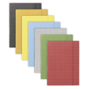 Teczka z gumką A4 OFFICE PRODUCTS karton 400g. 3-skrzydłowa - mix kolorów w kratę