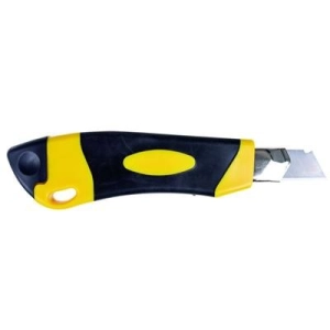 Nóż do papieru OFFICE PRODUCTS Professional gumowa rękojeść z blokadą żółto-czarny-179671