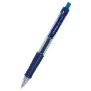 Długopis żelowy Q-CONNET automatyczny 0,5mm zawiszka - niebieski
