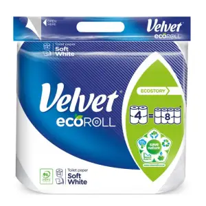 Papier toaletowy VELVET Delikatny Ecoroll 3 warstwy op.4 - biały