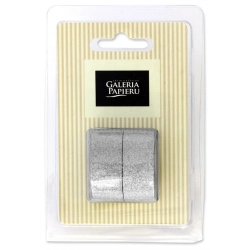 Taśma samop. GP brokat 15mmx3mb op.2 srebro 254001-329044