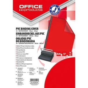Folia do bindowania OFFICE PRODUCT A4 op.100 200mic - czerwona