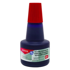 Tusz do pieczątek OFFICE PRODUCTS metalowych olejowy 30ml. - czerwony
